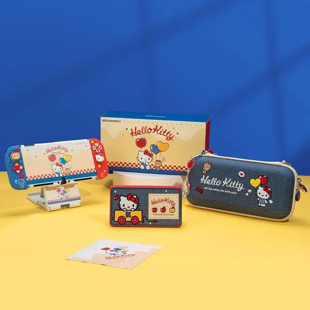 Alt view image 6 of 7 - Switch Accessories Bundle for Switch OLED:Carrying Case,Protective Case,Game Card Case,Screen Protector,Playstand,Thumb Grip Caps and More(11 in 1)
