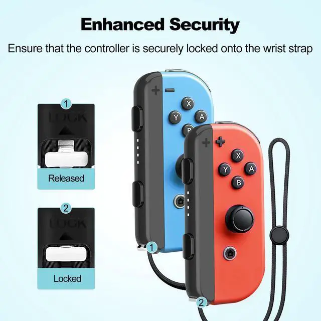 Alt view image 4 of 7 - 2 Pack Wrist Strap for Nintendo Switch Controller Joycon, Replacement Strap Parts Accessories for Joy Con Joy-Con Controller