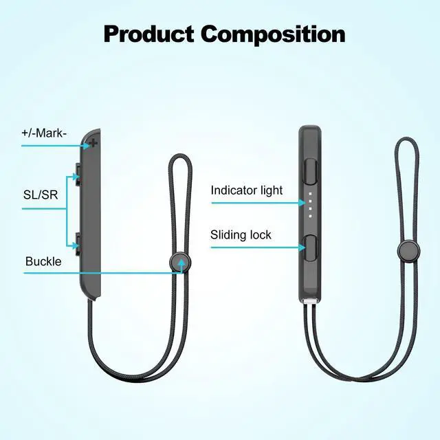 Alt view image 7 of 7 - 2 Pack Wrist Strap for Nintendo Switch Controller Joycon, Replacement Strap Parts Accessories for Joy Con Joy-Con Controller