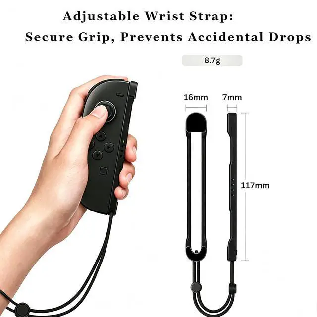 Alt view image 6 of 7 - Wrist Straps Compatible with Nintendo Switch 2, Wrist Strap for Switch 2 Joycon 2- Replacement Accessories for Joy Con 2 Controller Straps (Black)