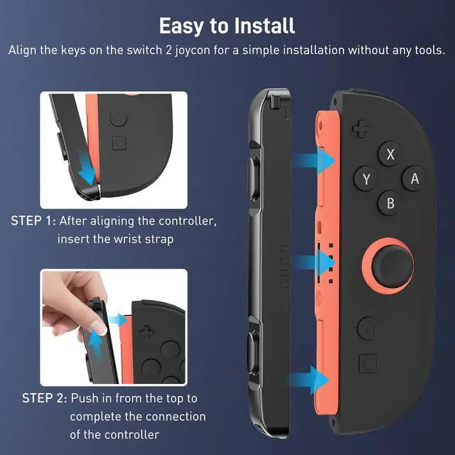Alt view image 3 of 7 - 4 Pack Wrist Strap for Nintendo Switch 2 Joycon, Wrist Lanyard Replacement Part Accessories for Joycon 2 Controller