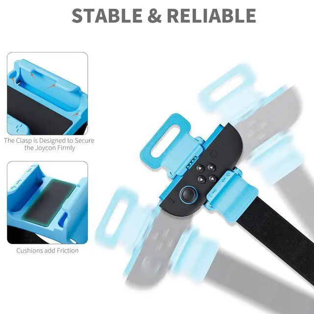 Alt view image 4 of 7 - Wrist Bands for Nintendo Switch 2 joycon Controller, Adjustable Elastic Strap for Just Dance 2026/2025/2024, for Zumba Burn It Up, Fit for Adults and Children,2 Pack (Blue-Orange)
