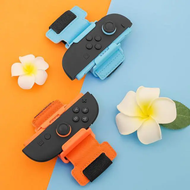 Alt view image 7 of 7 - Wrist Bands for Nintendo Switch 2 joycon Controller, Adjustable Elastic Strap for Just Dance 2026/2025/2024, for Zumba Burn It Up, Fit for Adults and Children,2 Pack (Blue-Orange)