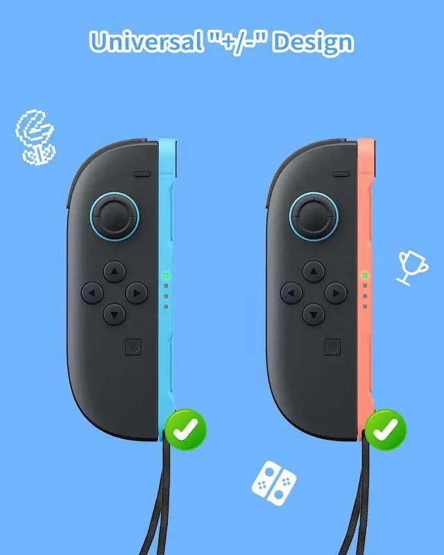 Alt view image 4 of 6 - 2 Pack Wrist Strap for Switch 2 Joycon 2- Replacement Accessories for Joy con 2 Straps(Blue and Orange)