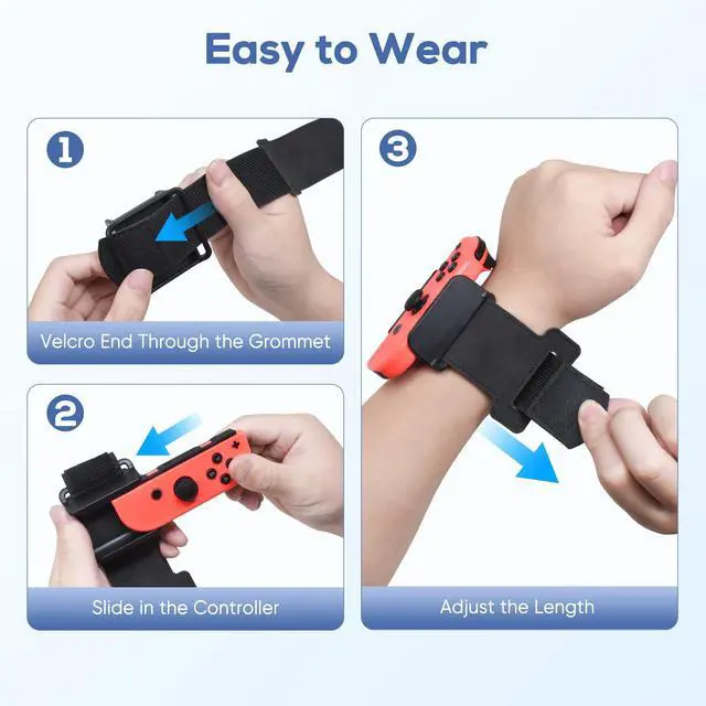 Alt view image 5 of 6 - Adjustable Wrist Bands for Switch Joy-Con, Dance Workout, 2 Pack