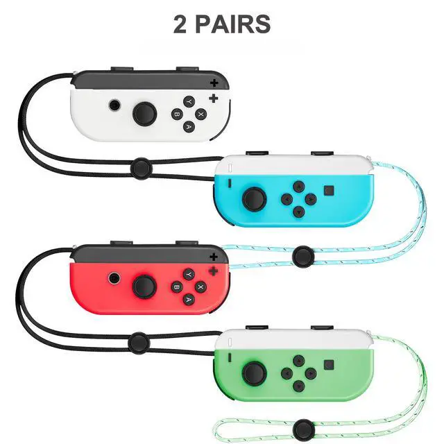 Alt view image 2 of 7 - Wrist Strap for Joycon 4 Pieces Switch Parts Accessories Controller Attachments Compatible with Joy Con, Dual Remote Comfort Controller Straps Black White 2 Pairs
