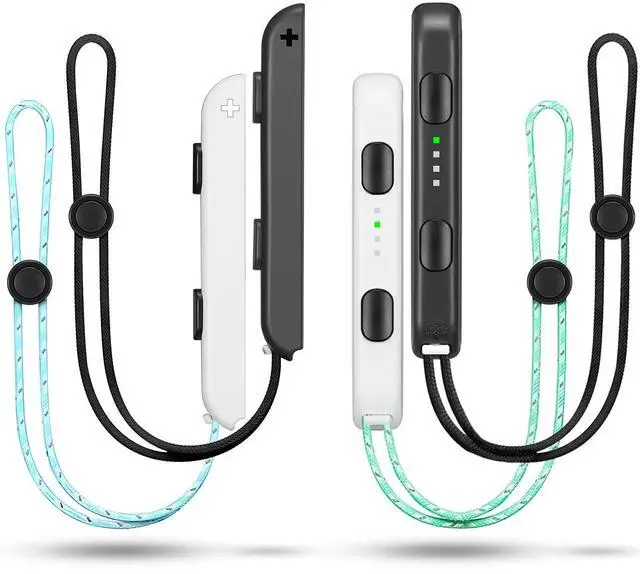 Main image of Wrist Strap for Joycon 4 Pieces Switch Parts Accessories Controller Attachments Compatible with Joy Con, Dual Remote Comfort Controller Straps Black White 2 Pairs