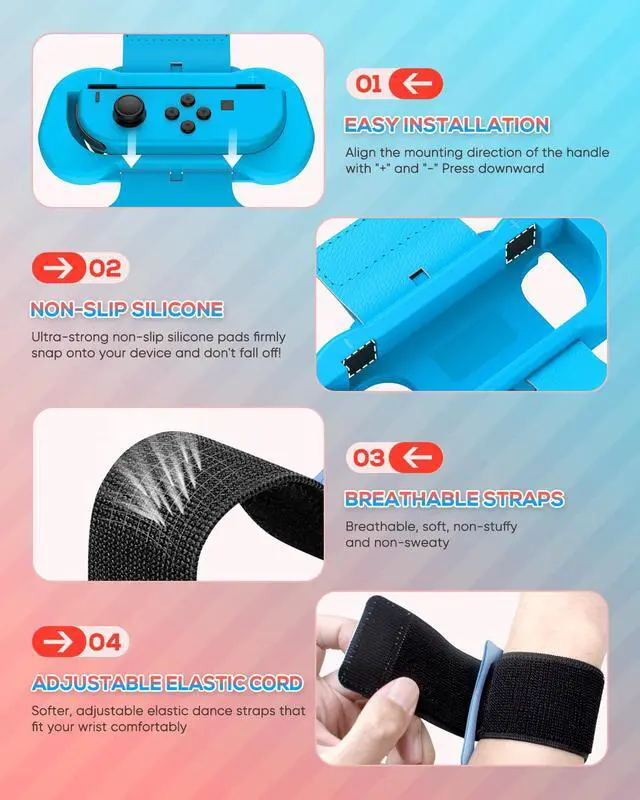 Alt view image 4 of 7 - 2 Pack Wrist Strap Compatible with Just Dance 2026 2025 2024 2023
