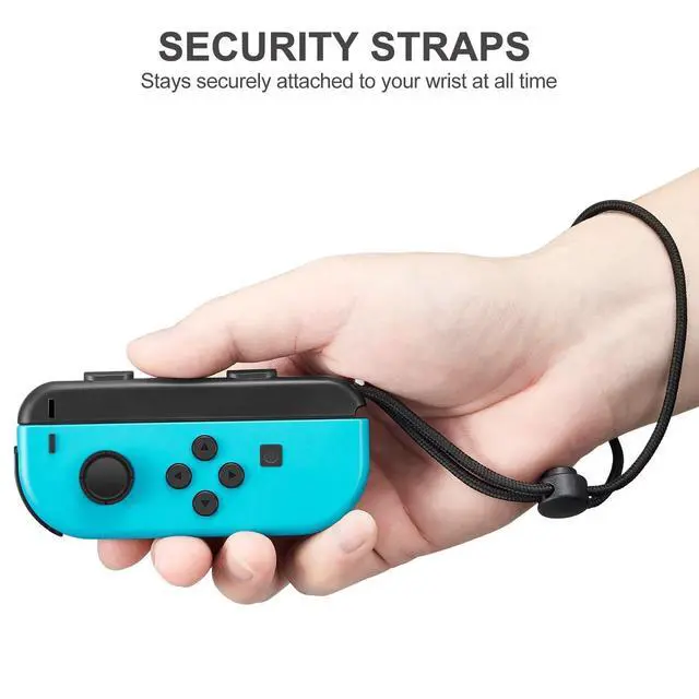Alt view image 4 of 7 - Wrist Strap for Joycon 4 Pieces Switch Parts Accessories Controller Attachments Compatible with Joy Con, Dual Remote Comfort Controller Straps Black White 2 Pairs