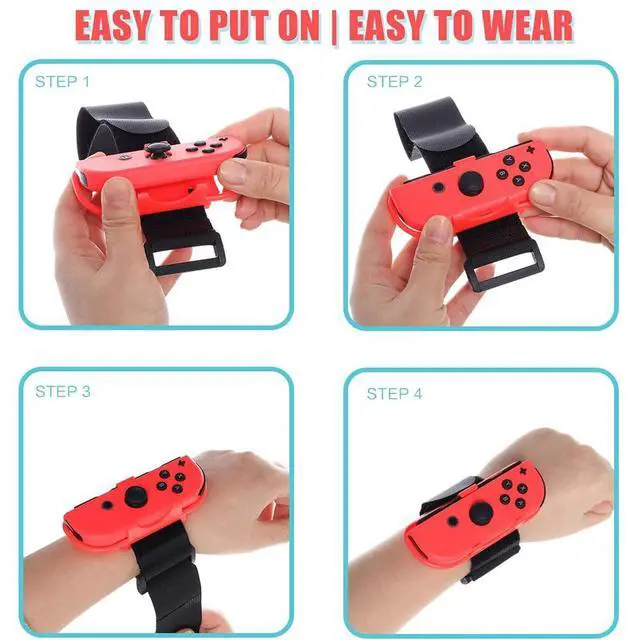 Alt view image 7 of 7 - Wrist Band Straps Compatible with Switch Just-Dance for Zumba Burn It Up for Nintendo Switch & Swith OLED Model for Joy-Cons,Adjustable Elastic Strap 2 Pack Red/Blue