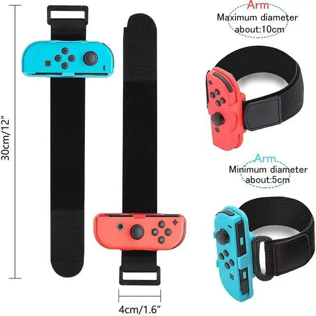 Alt view image 6 of 7 - Wrist Band Straps Compatible with Switch Just-Dance for Zumba Burn It Up for Nintendo Switch & Swith OLED Model for Joy-Cons,Adjustable Elastic Strap 2 Pack Red/Blue