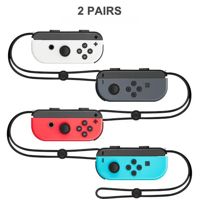 Alt view image 2 of 7 - Wrist Strap for Joycon 4 Pieces Switch Parts Accessories Controller Attachments Compatible with Joy Con, Dual Remote Comfort Controller Straps Black 2 Pairs