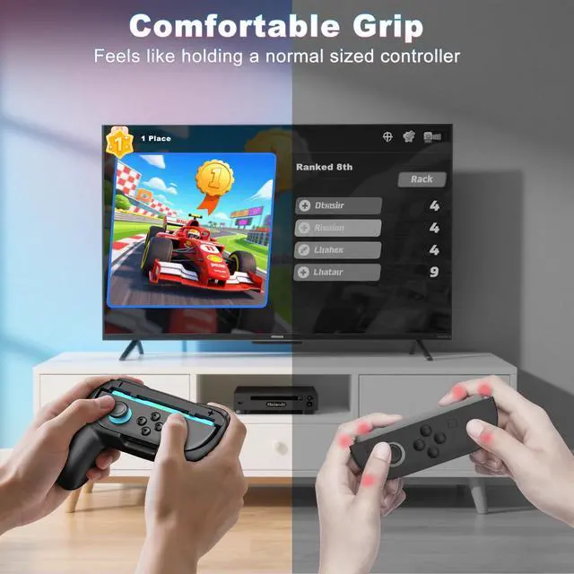 Alt view image 2 of 7 - for Switch 2 Joy-Con Grip (2025), Switch 2 Controller Grips for Nintendo Switch 2 Joy-Con, Ergonomic Anti-Slip Hand Grip, Switch 2 Comfort Accessories, 2 Pack (Black)