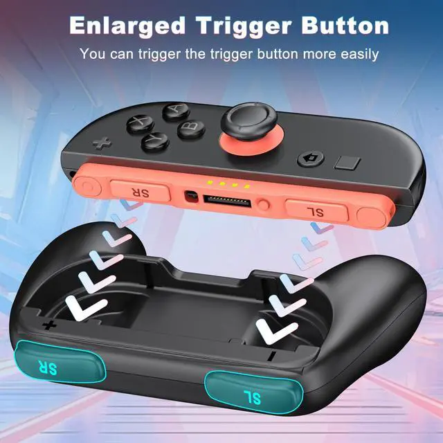 Alt view image 4 of 7 - for Switch 2 Joy-Con Grip (2025), Switch 2 Controller Grips for Nintendo Switch 2 Joy-Con, Ergonomic Anti-Slip Hand Grip, Switch 2 Comfort Accessories, 2 Pack (Black)