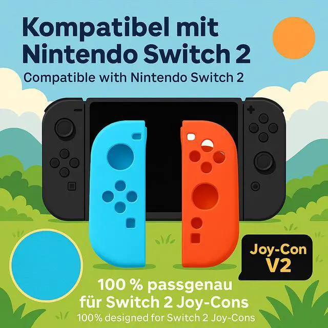 Alt view image 3 of 7 - Joy-Con Silicone Grip Covers for Nintendo Switch 2 and Switch 1 - Anti-Slip Protective Skin Set - Ergonomic Controller Grip - Soft Silicone - Fits Nintendo Switch 2 Joy-Con