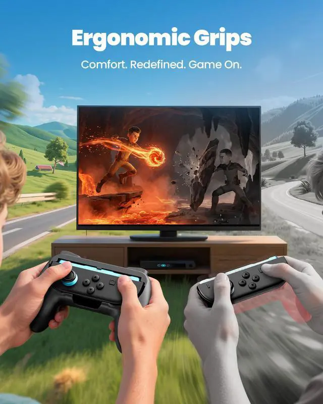 Alt view image 3 of 6 - Controller Grip for Switch 2/Switch/Joy-Con 1&2, Ergonomic Handle Kit