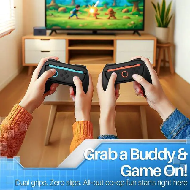 Alt view image 2 of 7 - Grip Handles for Nintendo Switch 2 Joy-Con Controllers, 2 Pack, Black