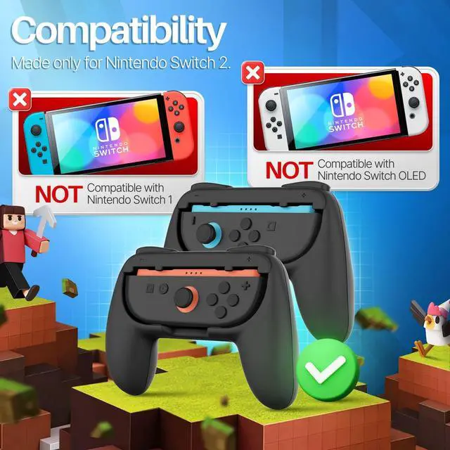 Alt view image 7 of 7 - Grip Handles for Nintendo Switch 2 Joy-Con Controllers, 2 Pack, Black