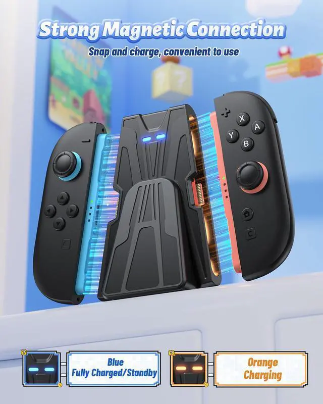 Alt view image 3 of 7 - Charging Grip for Nintendo Switch 2 for Joycon with Dock, Black