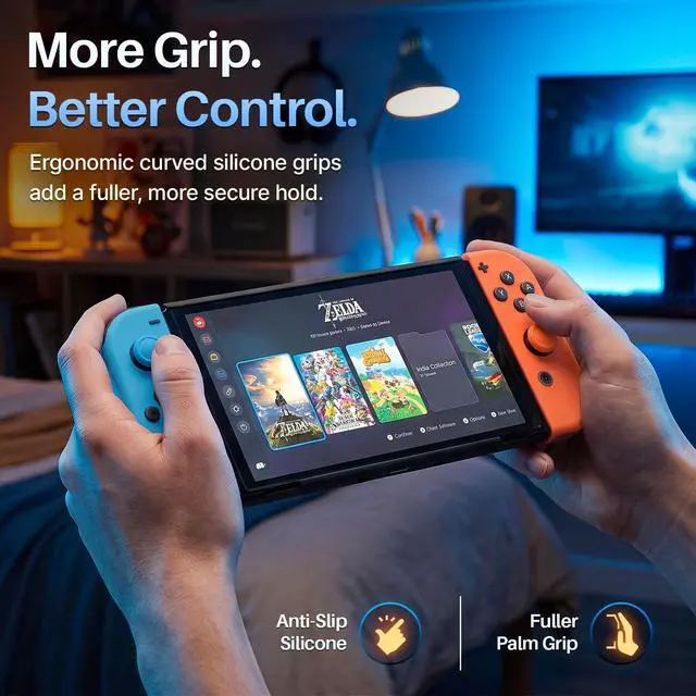 Alt view image 2 of 7 - Cover for Nintendo Switch 2 Controller Case, Blue/Orange