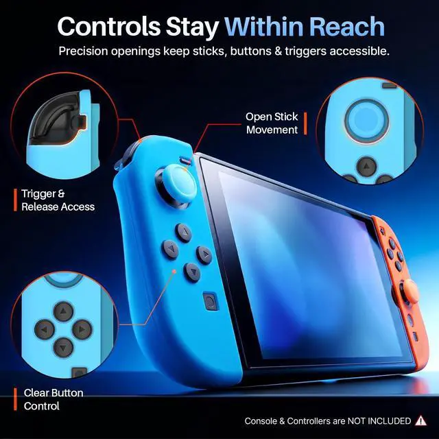 Alt view image 5 of 7 - Cover for Nintendo Switch 2 Controller Case, Blue/Orange