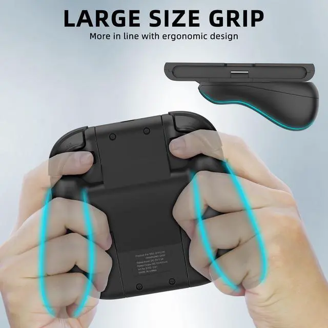 Alt view image 4 of 7 - Switch 2 Controller Comfort Charging Grip Charger Holder With 1 m USB Type-C Data Cable -(Black)