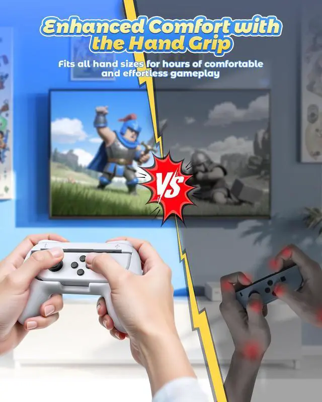 Alt view image 2 of 7 - Hand Grips Compatible with Switch Controllers, Grip for Switch Joy Con - White (2 Packs)