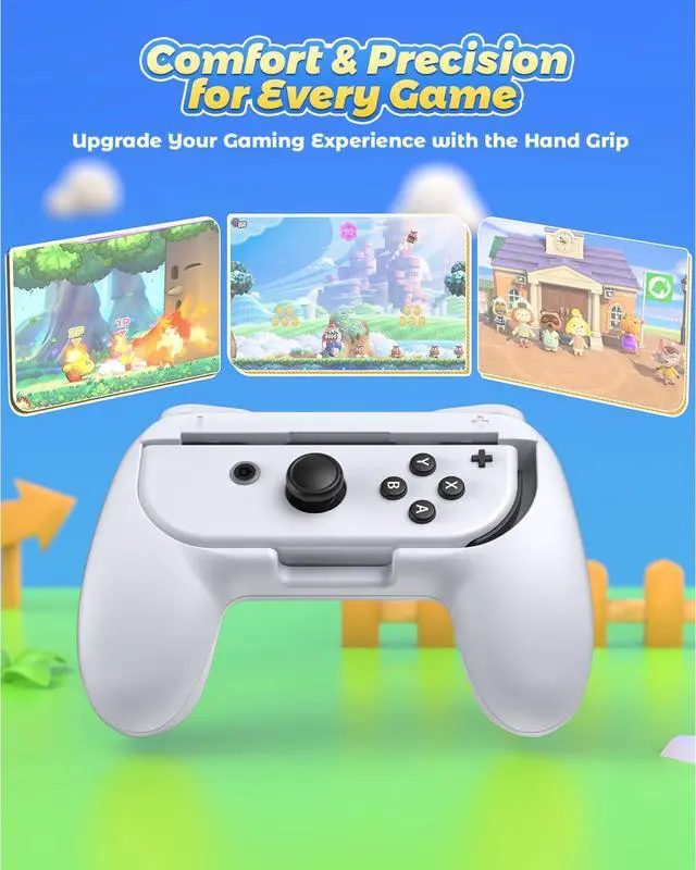 Alt view image 6 of 7 - Hand Grips Compatible with Switch Controllers, Grip for Switch Joy Con - White (2 Packs)