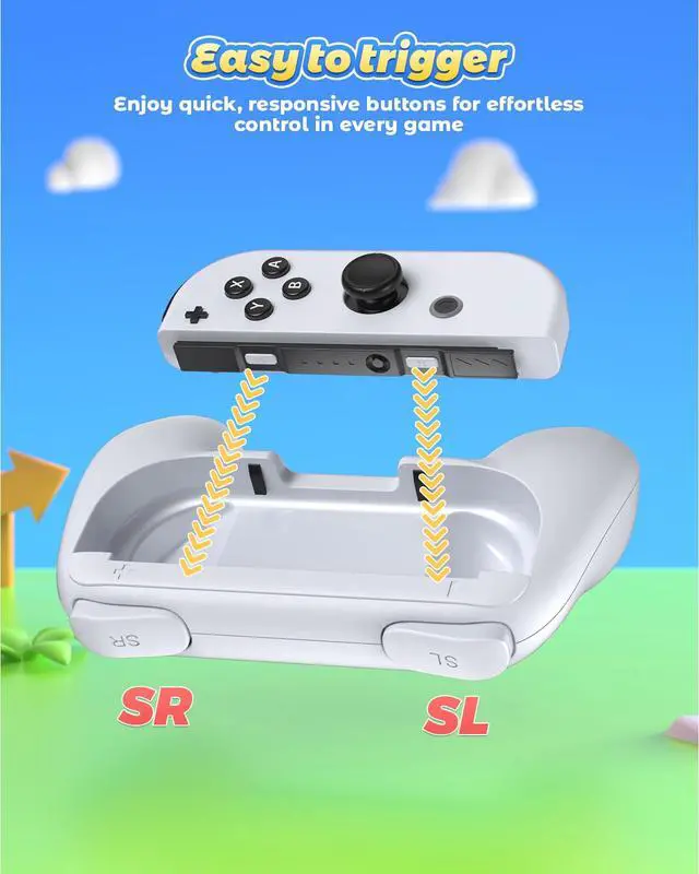 Alt view image 5 of 7 - Hand Grips Compatible with Switch Controllers, Grip for Switch Joy Con - White (2 Packs)