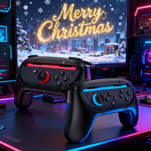 Alt view image 2 of 7 - 2 Pack Joy-Con Grips for Nintendo Switch 2 2025 Released, Wear-Resistant Comfort Controller Hand Grip Handles Holder for Joycon -Black