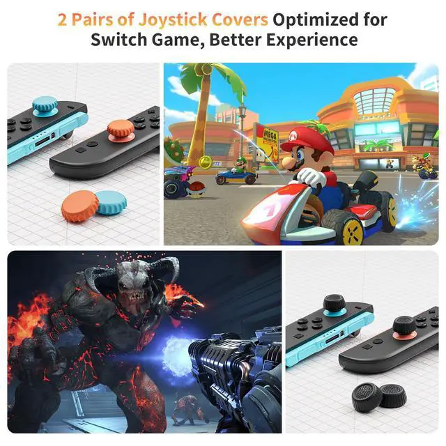Alt view image 5 of 7 - Switch 2 Thumb Grips for Nintendo Switch 2 and Pro Controllers