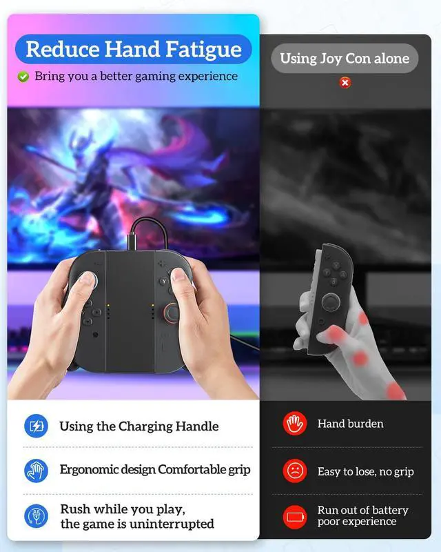 Alt view image 2 of 7 - Charging Grip for Nintendoo Switch 2 J0yC0n Controller