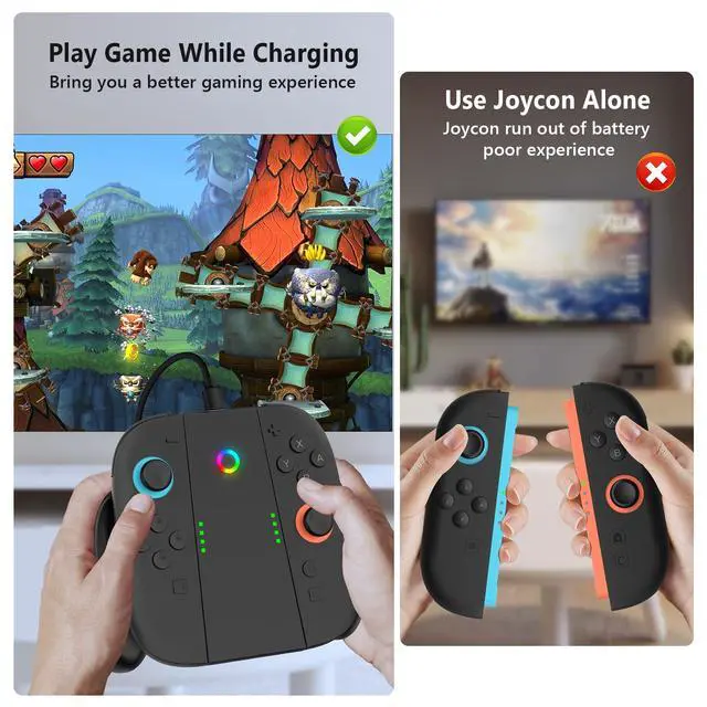 Alt view image 3 of 7 - Switch 2 Joycon 2 Charging Grip for Nintendo Switch 2 Accessories
