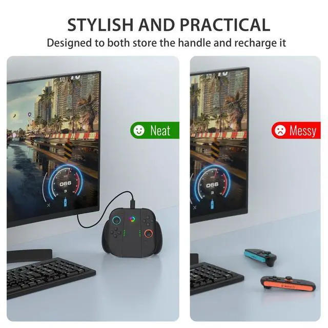 Alt view image 6 of 7 - Switch 2 Joycon 2 Charging Grip for Nintendo Switch 2 Accessories