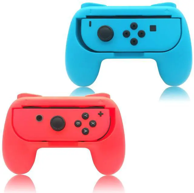 Main image of Hand Grips Compatible with Switch/Switch OLED Model Controllers, Grip Compatible with Switch Joy Con - Blue and Red (2 Packs)