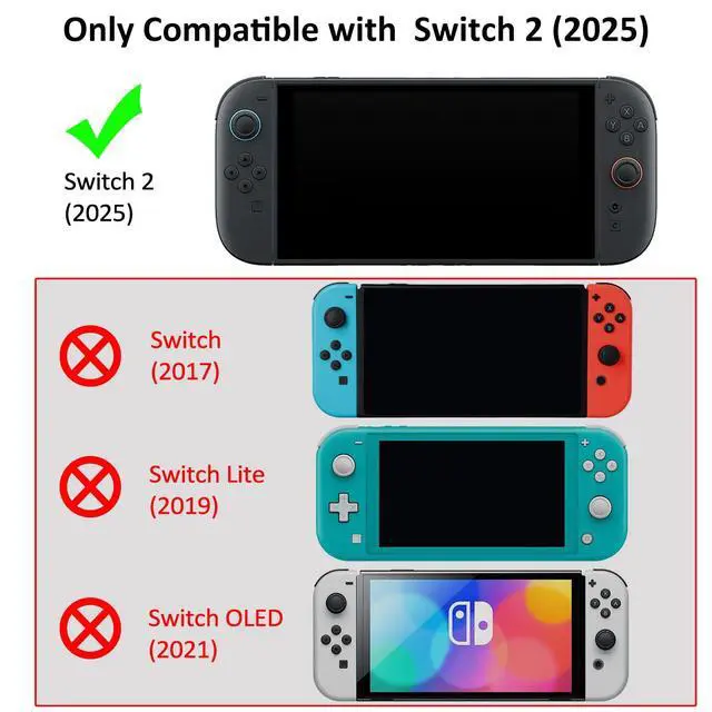 Alt view image 2 of 7 - Silicone Protective Case for Nintendo Switch 2 Joy Con Controllers with 2 Silicone Thumb Grips, Bunny & Flower Design, Pink