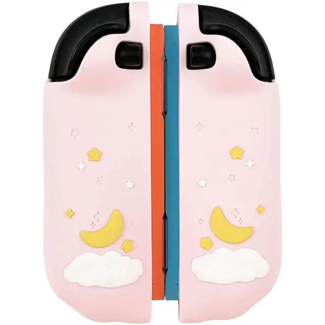 Alt view image 3 of 7 - Silicone Protective Case for Nintendo Switch 2 Joy Con Controllers with 2 Silicone Thumb Grips, Bunny & Flower Design, Pink