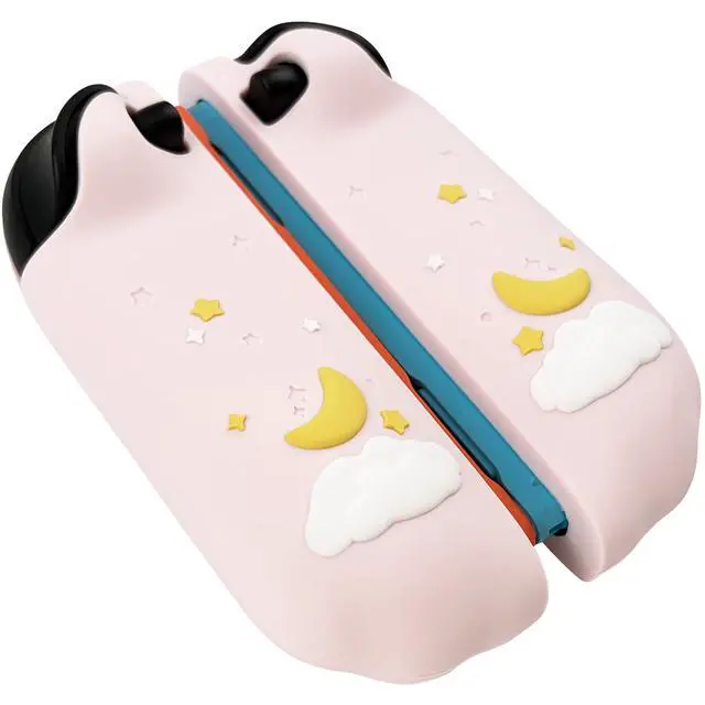 Alt view image 4 of 7 - Silicone Protective Case for Nintendo Switch 2 Joy Con Controllers with 2 Silicone Thumb Grips, Bunny & Flower Design, Pink
