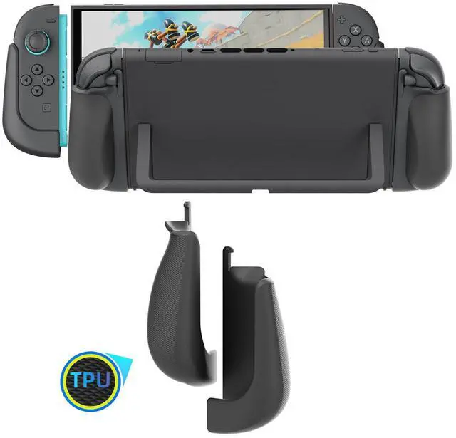 Main image of Split Grips for Nintendo Switch 2 Joycon 2 Ergonomic, Anti-Slip TPU, Quick Release & Lightweight (Black)