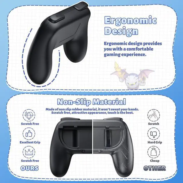 Alt view image 3 of 7 - Switch 2 Controller Grips for Nintendo Switch 2 for Joy-Con 2