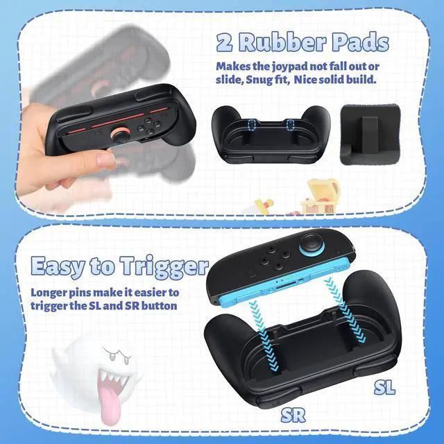 Alt view image 5 of 7 - Switch 2 Controller Grips for Nintendo Switch 2 for Joy-Con 2