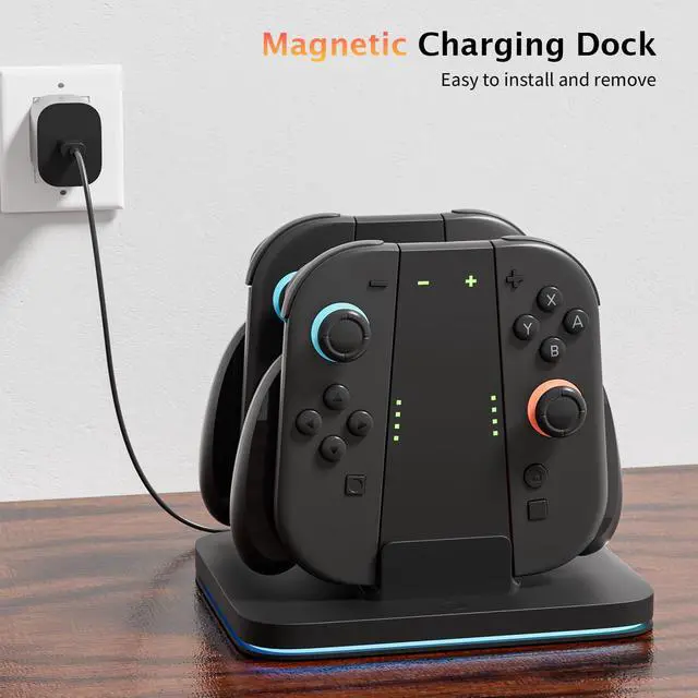 Alt view image 5 of 7 - Switch 2 Joy-Con 3 in 1 Charging Grip and Dock, Magnetic Charge
