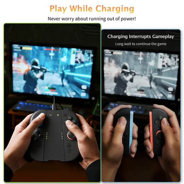 Alt view image 7 of 7 - Switch 2 Joy-Con 3 in 1 Charging Grip and Dock, Magnetic Charge