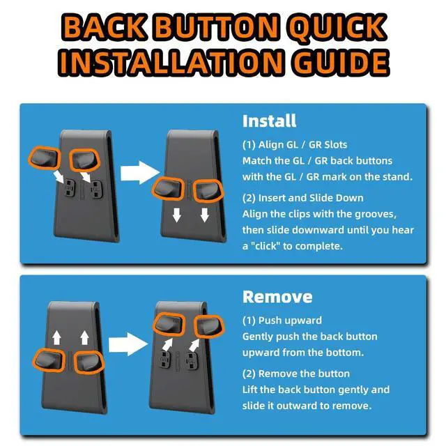 Alt view image 7 of 7 - NexGrip 3 Set GL/GR Back Buttons, Charing Stand and Grip for Nintendo Switch 2 Joycons, Holder Compatible with Joy Con 2 Controller, Grips Compatible with Joycon 2, Switch 2 Accessories - Black