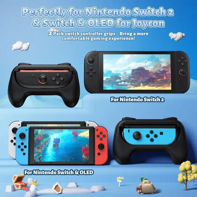 Alt view image 3 of 7 - Switch Controller Grips for Nintendo Switch 2/1/OLED for Joy-Con