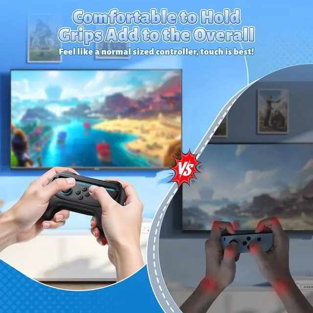 Alt view image 5 of 7 - Switch Controller Grips for Nintendo Switch 2/1/OLED for Joy-Con