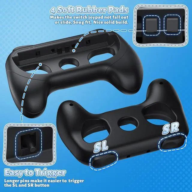 Alt view image 6 of 7 - Switch Controller Grips for Nintendo Switch 2/1/OLED for Joy-Con