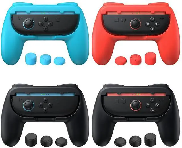 Main image of 4 Pack Switch 2 Controller Grips & 12 Thumb Caps for Joy-Con 2