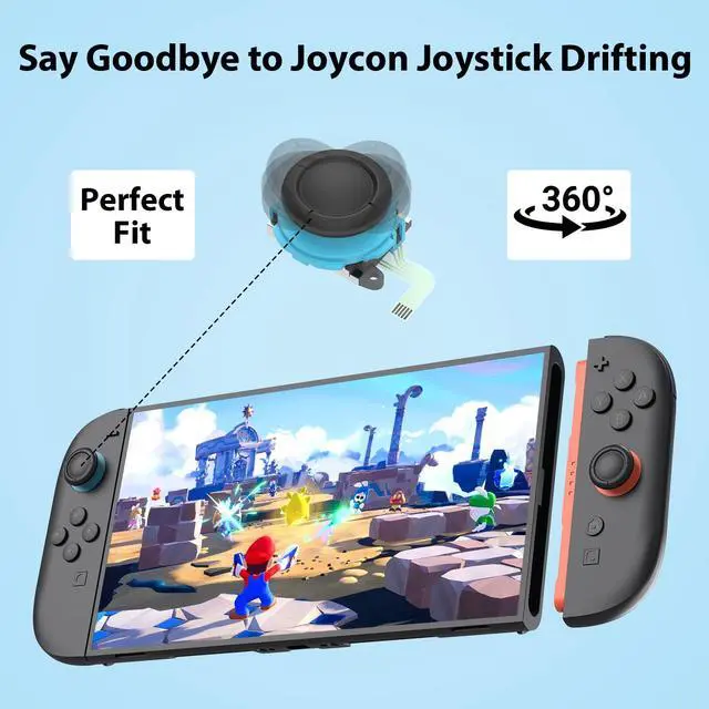 Alt view image 2 of 6 - Joycon Joystick Replacement for Nintendo Switch 2, Upgrade Anti-Drift Joy-Con 2 Joysticks Switch 2 Joycon Repair kit with Screwdrivers Thumb Grips, 2 Pack New Version