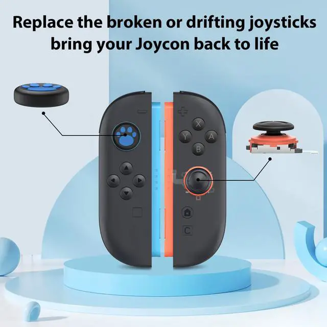 Alt view image 6 of 6 - Joycon Joystick Replacement for Nintendo Switch 2, Upgrade Anti-Drift Joy-Con 2 Joysticks Switch 2 Joycon Repair kit with Screwdrivers Thumb Grips, 2 Pack New Version